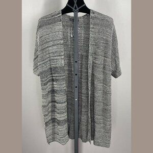 Eileen Fisher Sweater Womens Small Medium brown black knit cardigan casual